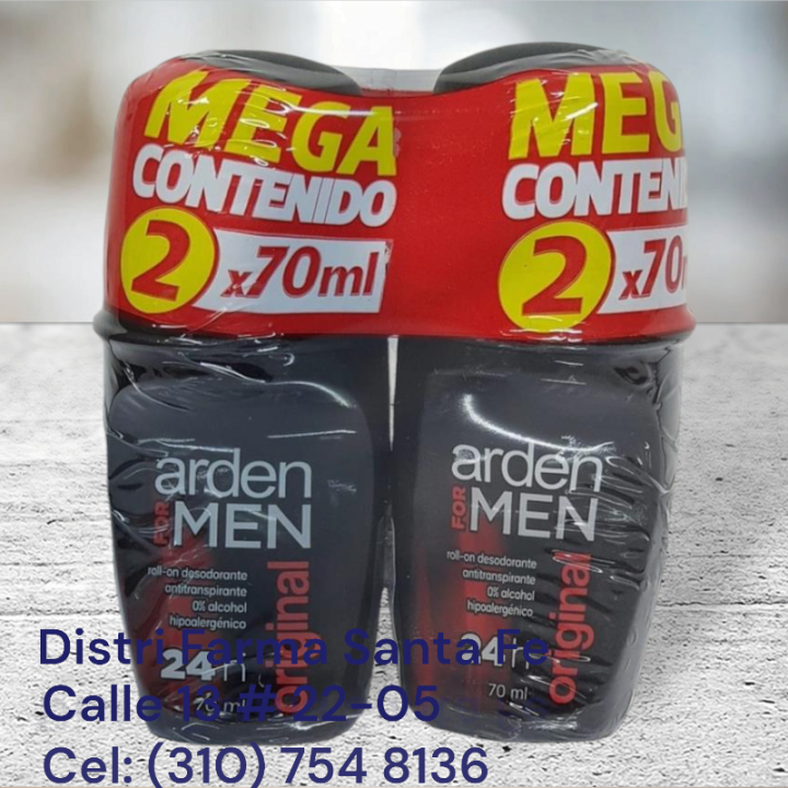 DESODORANTE  ARDEN FOR MEN ROLLON X 55ML 2X1 (IVA)