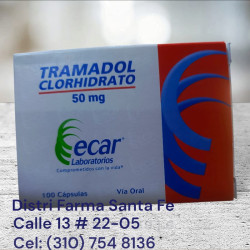 TRAMADOL ECAR 50MG X 100 CAPSULAS (GRANDE)