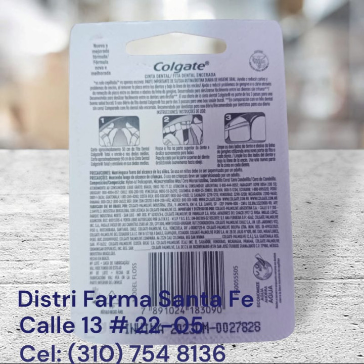 SEDA DENTAL COLGATE TOTAL X 2 X 25 METROS (IVA)