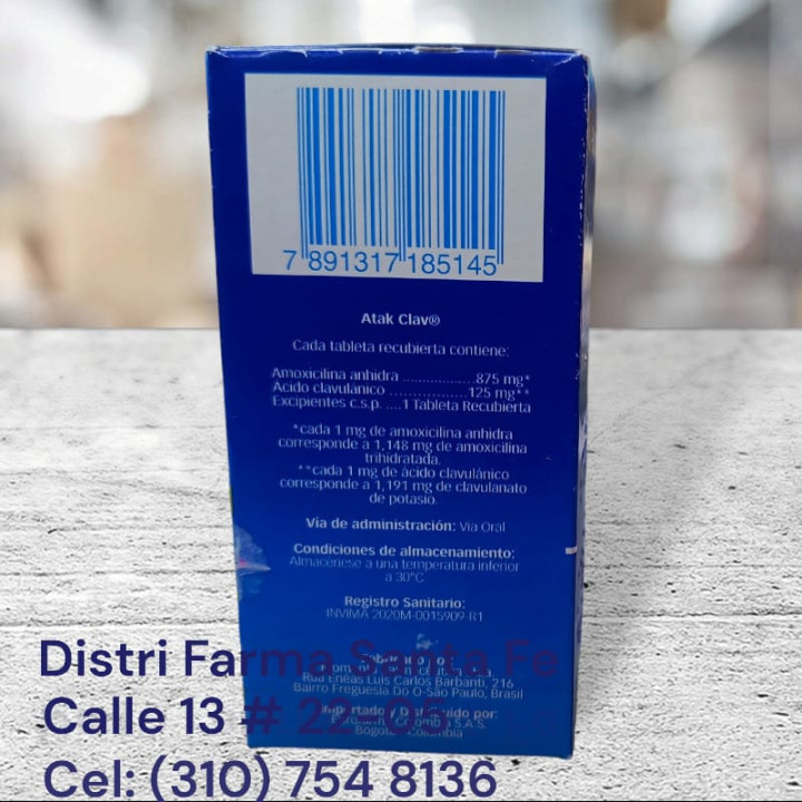 ATAK 1GR X 14 TABLETAS (AMOXICILINA+CLAVULANATO)
