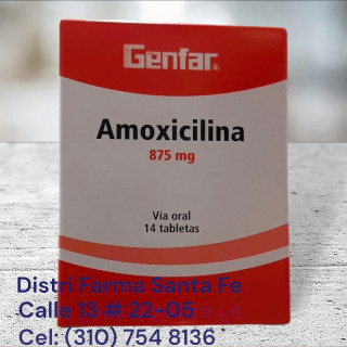 AMOXICILINA GENFAR  875MG X 14 TABLETAS