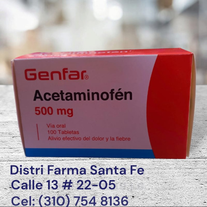 ACETAMINOFEN GENFAR X 100 TABLETAS