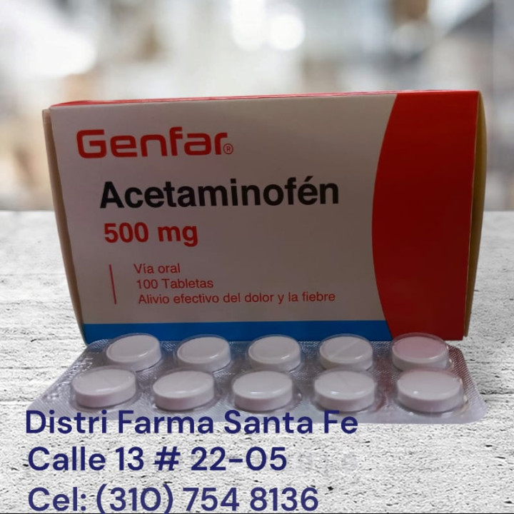 ACETAMINOFEN GENFAR X 100 TABLETAS