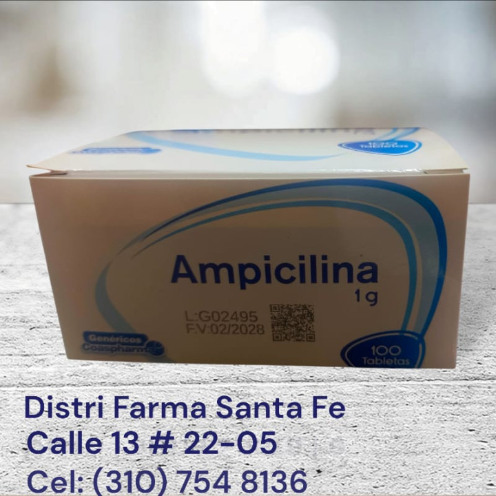 AMPICILINA COASPHARMA 1GR X 100 TABLETAS
