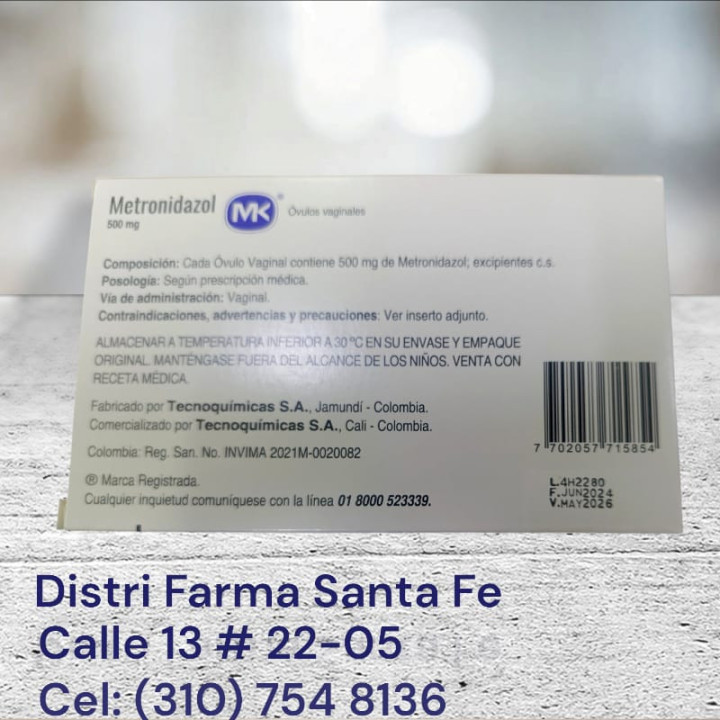 METRONIDAZOL MK 5OOMG X 10 OVULOS