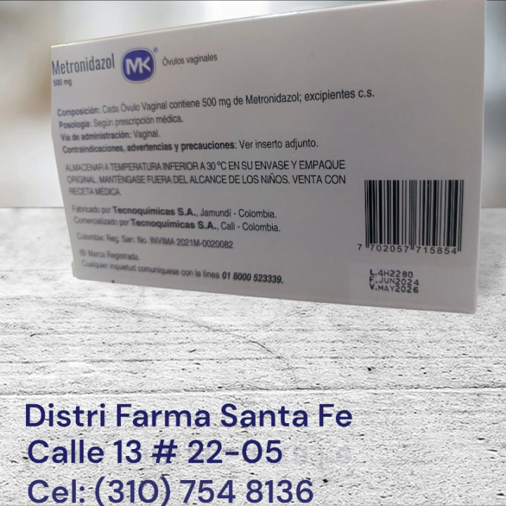 METRONIDAZOL MK 5OOMG X 10 OVULOS