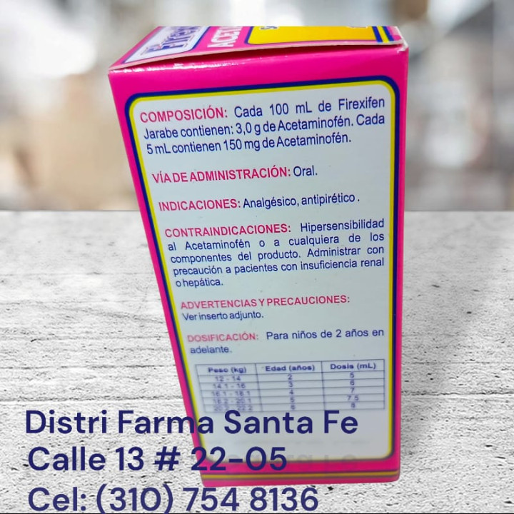 FIREXIFEN JARABE X 120ML (ACETAMINOFEN)