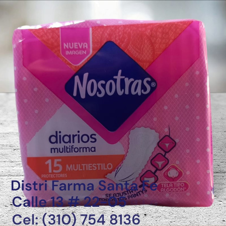 PROTECTORES NOSOTRAS DIARIO MULTIESTILO  X 15 UNIS