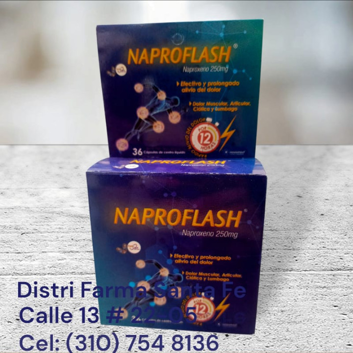 NAPROFLASH X 36 CAPSULAS (NAPROXENO 250MG)
