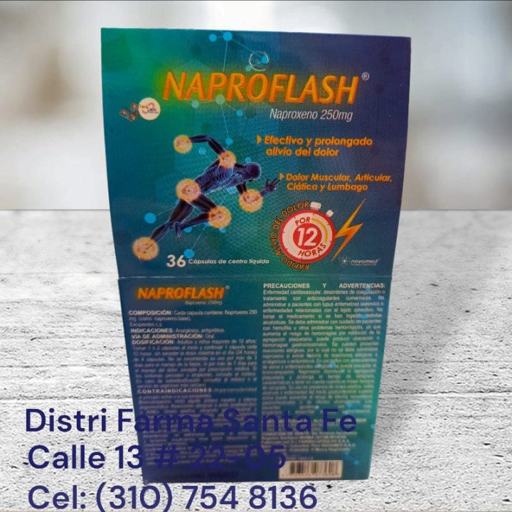 NAPROFLASH X 36 CAPSULAS (NAPROXENO 250MG)