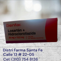 LOSARTAN + HIDROCLORIATIAZIDA GENFAR X 30 TABLETAS