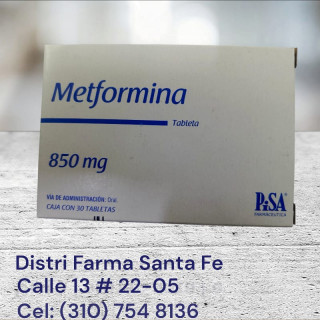 METFORMINA PISA 850MG X 30 TABLETAS