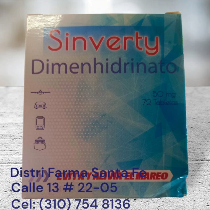 SINVERTY X 72 TABLETAS (EVITA Y ALIVIA EL MAREO)