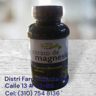CITRATO DE MAGNESIO 600MG X 100 CAPSULAS (FRASCO)