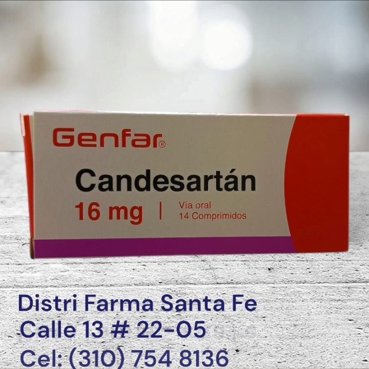 CANDESARTAN GENFAR 16MG X 14 COMPRIMIDOS
