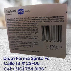 DICLOFENACO MK 75MG X 5 AMPOLLAS