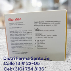 IBUPROFENO GENFAR 400MG X 100 TABLETAS (ROJO)