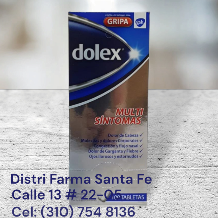 DOLEX GRIPA X 100 TABLETAS (AZUL)