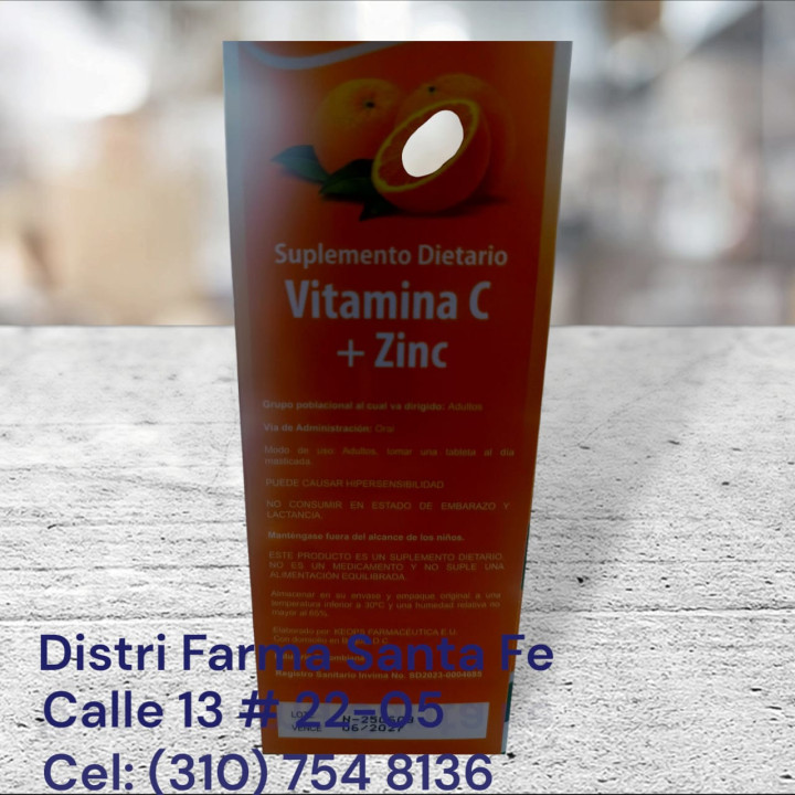 VITAMINA C + ZINC ECONOMICA X 100 TABLETAS (IVA)