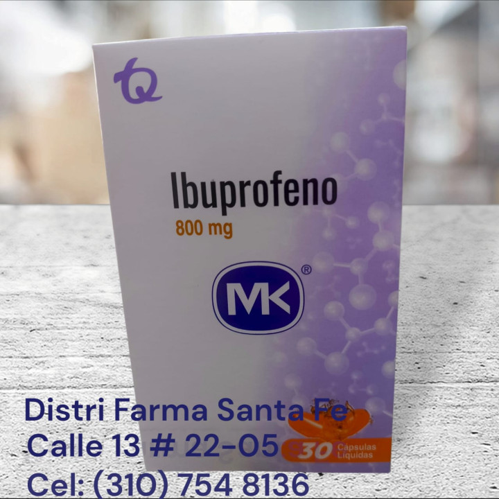 IBUPROFENO CAPSULA LIQUIDA MK 800MG X 30 CAPSULAS