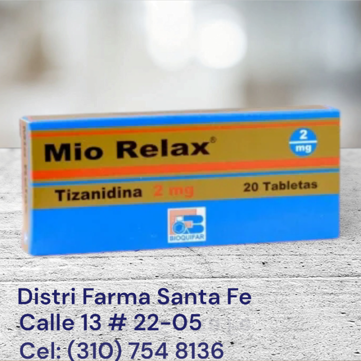 MIO RELAX 2MG X 20 TABLETAS (TIZANIDINA)