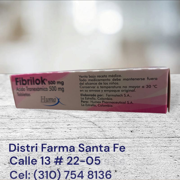 FIBRILOK 500MG X 10 TABLETAS (ACIDO TRANEXAMICO)