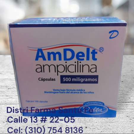 AMDELT 500MG X 100 CAPSULAS (AMPICILINA)