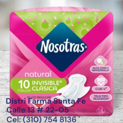 TOALLAS NOSOTRAS INVISIBLE  CLASICA X 10 UNIDADES