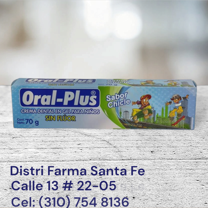 CREMA DENTAL KIDS ORAL-PLUS SIN FLUOR X 70GR (IVA)