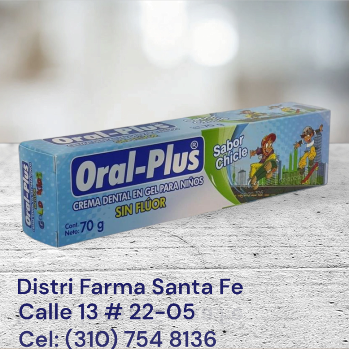 CREMA DENTAL KIDS ORAL-PLUS SIN FLUOR X 70GR (IVA)