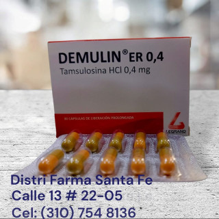 DEMULIN ER 0.4MG X 30 CAPSULAS (TAMSULOSINA HCI)
