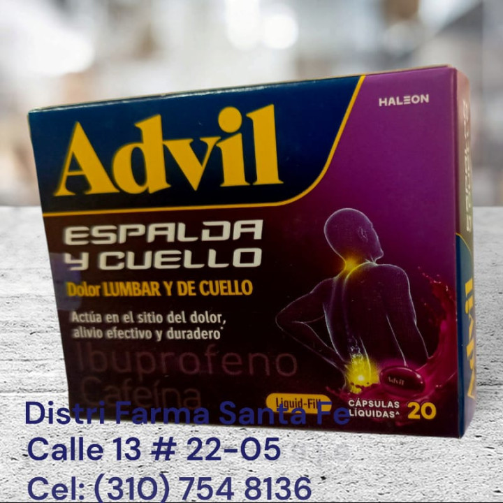 ADVIL ESPALDA Y CUELLO X 20 CAPSULAS (MORADO)