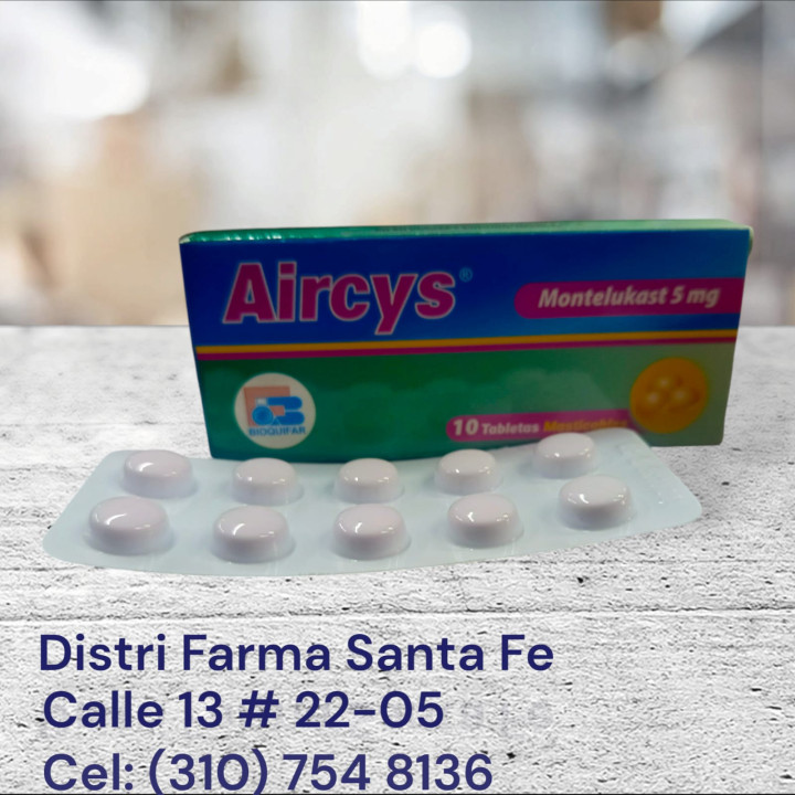 AIRCYS 5MG X 10 TABLETAS MASTIC (MONTELUKAST) (BQ)