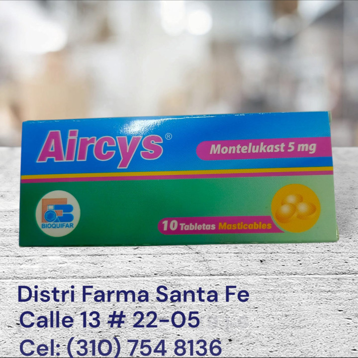AIRCYS 5MG X 10 TABLETAS MASTIC (MONTELUKAST) (BQ)