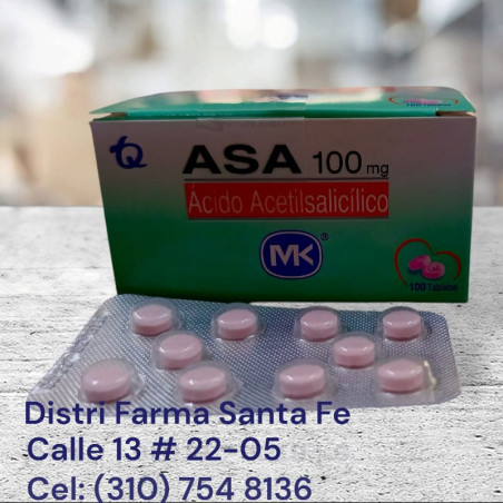 ASA 100MG MK X 100 TABS (ACIDO ACETILSALICILICO)