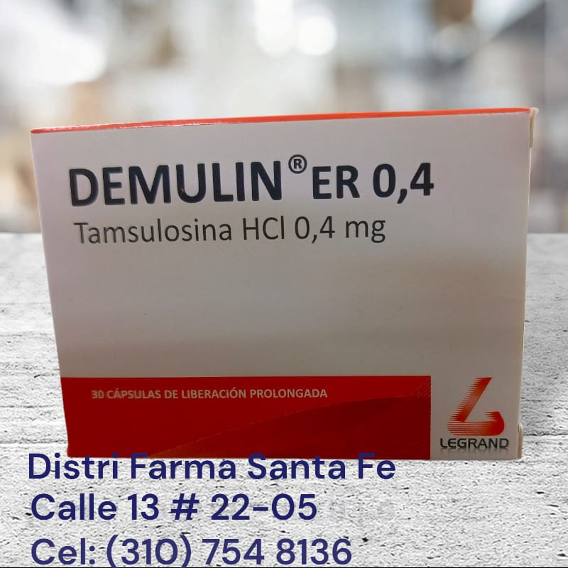 DEMULIN ER 0.4MG X 30 CAPSULAS (TAMSULOSINA HCI)