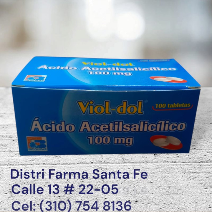 VIOL -DOL ACIDO ACETILSALICILICO 100MG X 100 TABS