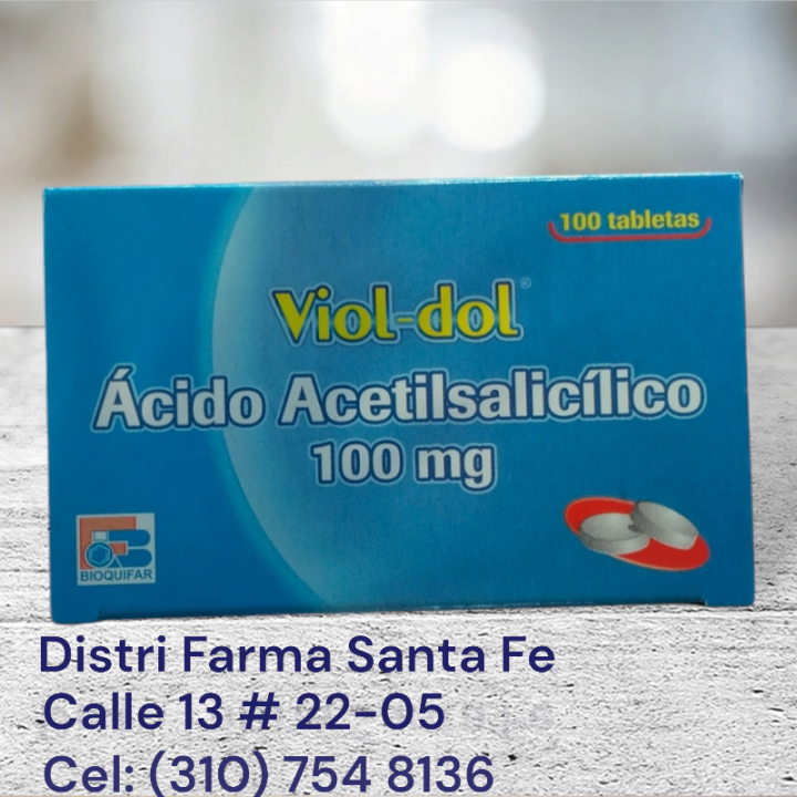 VIOL -DOL ACIDO ACETILSALICILICO 100MG X 100 TABS