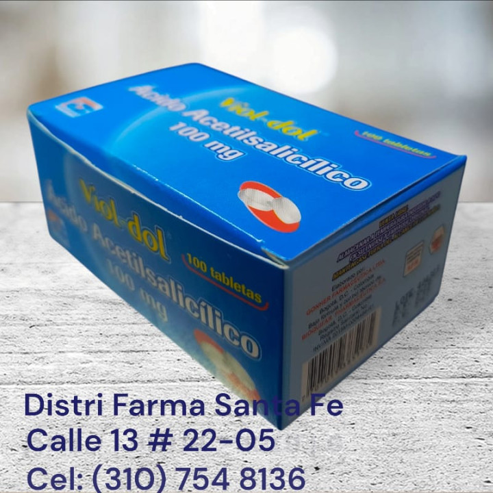 VIOL -DOL ACIDO ACETILSALICILICO 100MG X 100 TABS