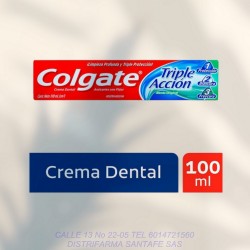 Crema Dental Colgate Triple Accion  X 100Ml (Iva)