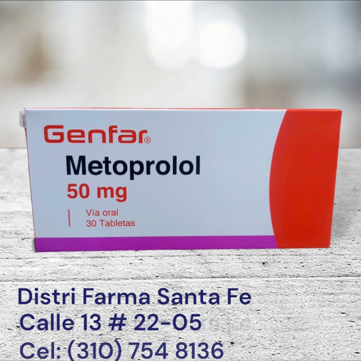 METOPROLOL GENFAR 50MG X 30 TABLETAS
