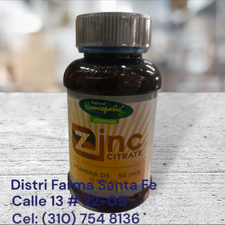 FRASCO ZINC + VITAMINA D X 100 CAPSULAS
