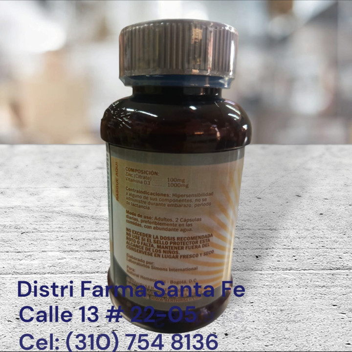 FRASCO ZINC + VITAMINA D X 100 CAPSULAS