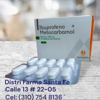 IBUPROFENO + METOCARBAMOL MEMPHIS X 30 TABLETAS