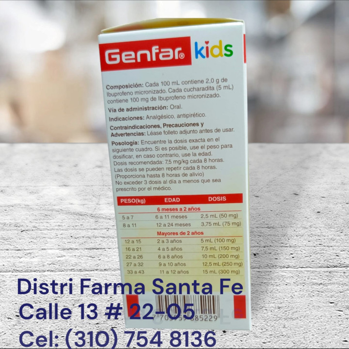 GENFAR KIDS JARABE X 120ML (IBUPROFENO)