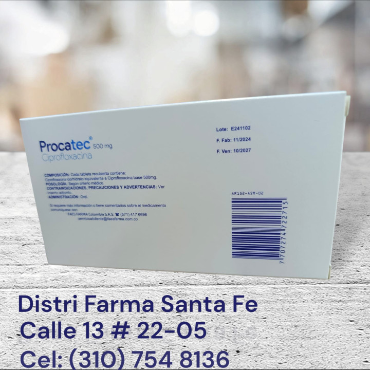PROCATEC 500MG X 10 TABLETAS (CIPROFLOXACINA)