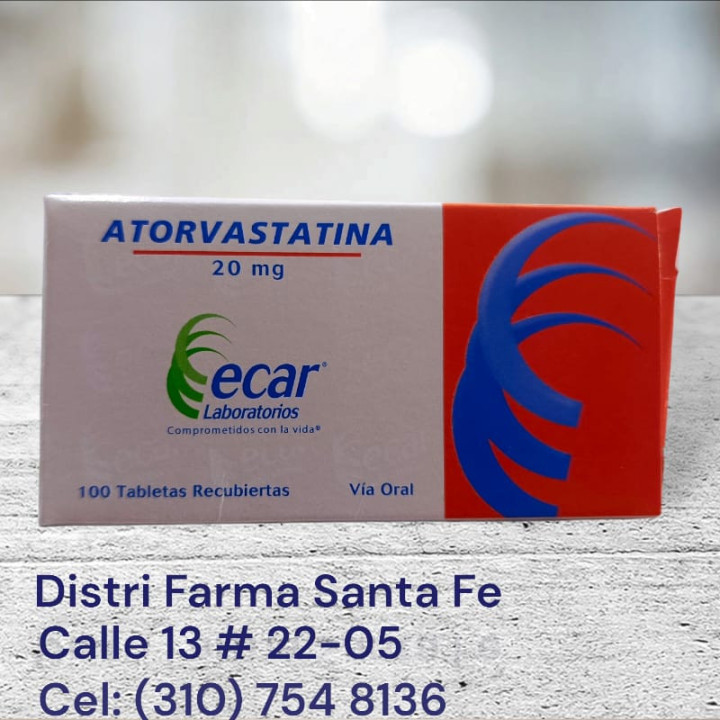 ATORVASTATINA ECAR 20MG X 100 TABLETAS