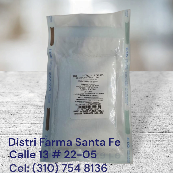 APOSITO 10X10 O VENDAJE DE TELA ESTERIL X UNIDAD