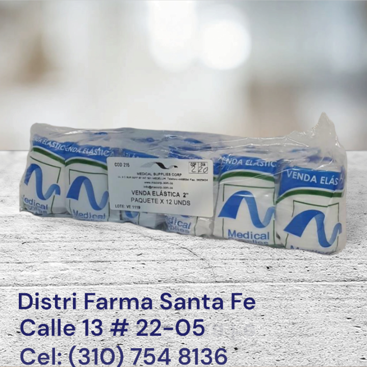 VENDA ELASTICA 2" X 5 YARDAS (COLOR BLANCO)