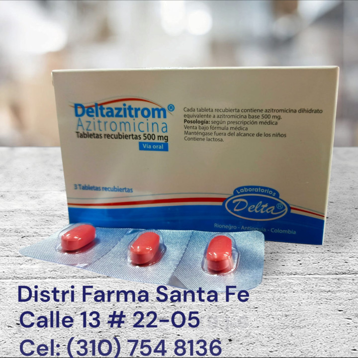 DELTAZITROM 500MG X 3 TABLETAS (AZITROMICINA)